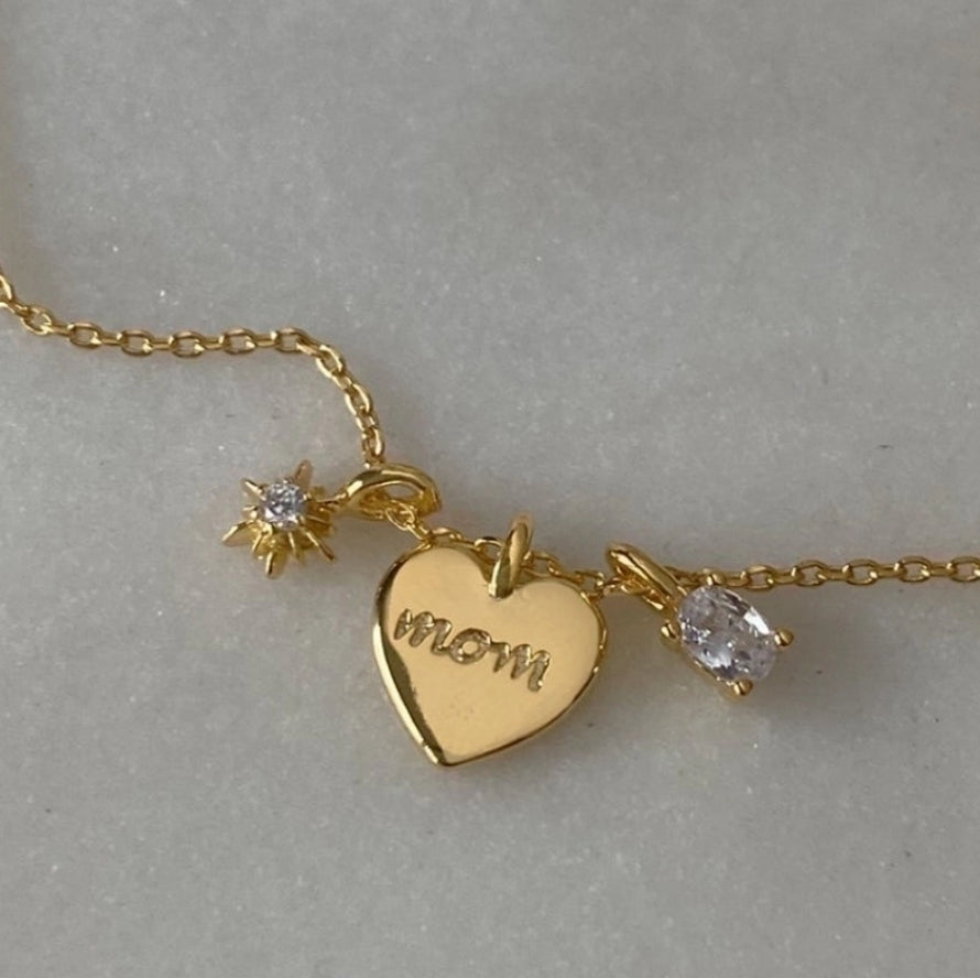 Mom Necklace with Charm