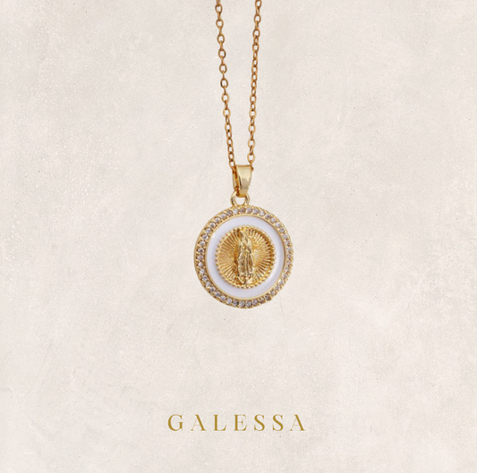 VIRGIN MARY WHITE NECKLACE