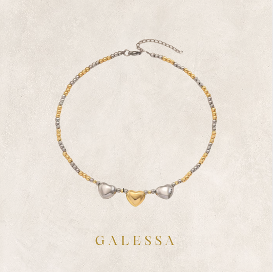 Silver and Gold Beads Necklace